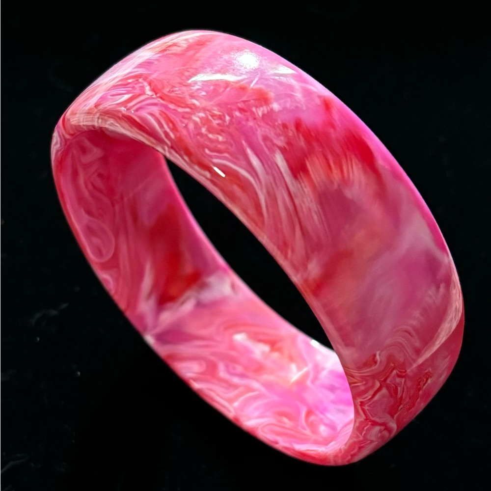 Multi Colored Chunky Acrylic Bangle Bracelet 8.5" Diameter Previously Owned - Picture 1 of 3